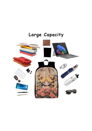 Trendooze Uygun, Siyah Siyah Sırt Seyahat, Sailor Organizasyon Moon Kawaii Karikatür, İş İnç İle, İçin, Genç, Dizüstü Çoklu Cf74 Çantası, Çalışması Bölmeleri Bilgisayara 15.6 Zd Siyah