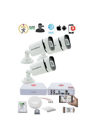 3 Kameralı Set - Gece Renkli 5mp Sony Seculensli Kdj-3s-4w-p