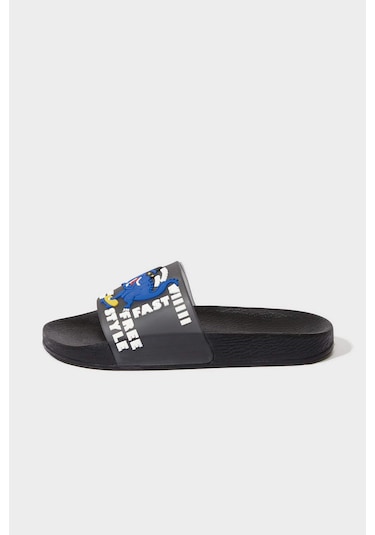 Defacto Erkek Çocuk Desenli Yüksek Taban Terlik F0035a825smbk23 Siyah