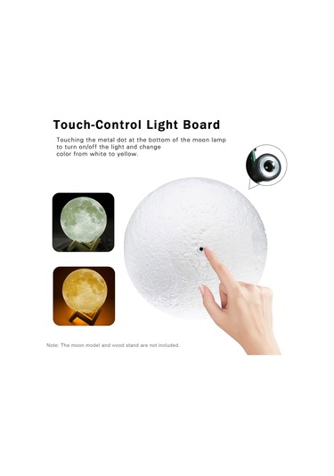 Monyee Led Ay Işık Tabanı, Dokunmatik Kontrol, İki Renk, Usb Şarjlı, 300mah Lityum Pil, 3d Yazıcı Dıy Uyumlu Diğer