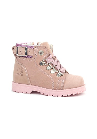 Rakerplus Griffon Hakiki Deri Pembe Simli Fermuarlı Kız Bebek Bot Pembe