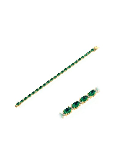 10,30 Karat Pırlantalı Zümrüt Bileklik