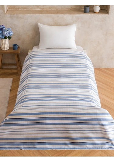 Karışık Çizgili Tek Kişilik Pike 160x220 Cm Çok Renkli