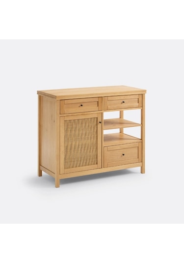 Altea Rattan Detaylı Çok Amaçlı Masif Büfe Ahşap