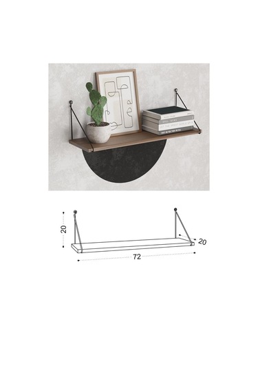 Decormet Armoni Raf Seti 1 Raflı 200 720 Ceviz Çok Renkli