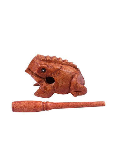 Mufunye El Yapımı Ahşap Kurbağa Guiro, Müzik Eğitim Aracı, Eğlenceli Ses Efekti, 14 Cm
