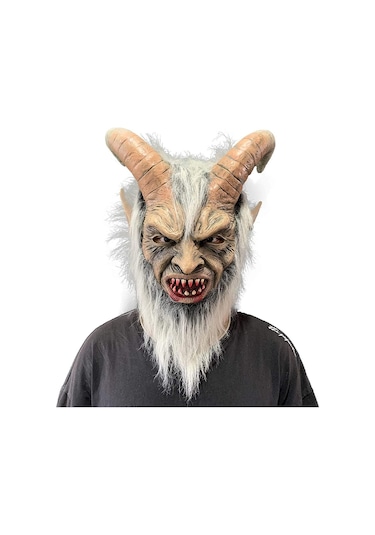 Qianfan Lucifer Boynuzlu Maske Korkutucu Şeytan Krampus