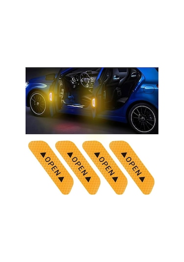 Araç Kapı Reflektör Çıkartmalar Gece Reflektörlü Uyarı Çıkartmaları Petekli Fosfor Sarı Reflektör