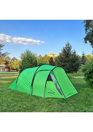 Family 4 Kişilik Çadır - Argeus - Çift Tenteli Çadır - Aile Çadırı - Arg-202 - Geniş Bagajlı Çok Renkli