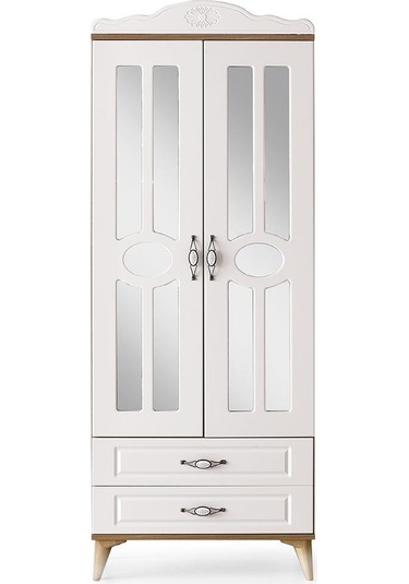 Sahra 2 Kapılı 2 Çekmeceli Gardrop Elbise Dolabı 80x48x210cm 001