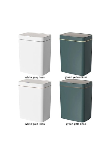 Fastbuy 37 15/18l Akıllı Sensörlü Çöp Kovası, Su Çöp Kovası, Modern Ve Şık Ev Dekoru İçin İдеal, Halka Ve Ofis İçin Uygun Beyaz