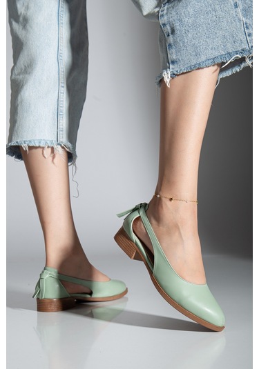 Volpen Cilt Kısa Topuk Ayakkabı Mint Yeşil Yeşil