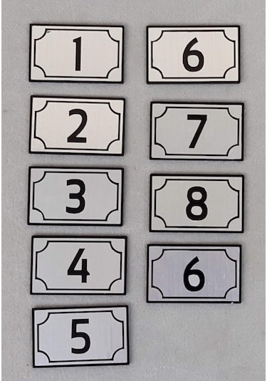 Gümüş Lazer Kesim Kapı Numarası - Daire Numarası