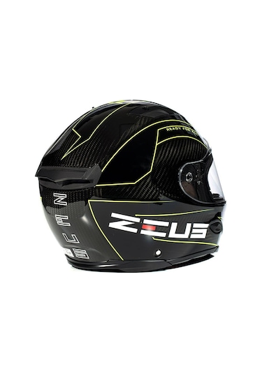 Zeus Zs-1800b Gloss Carbon Am8 Kapalı Kask Sarı - Siyah