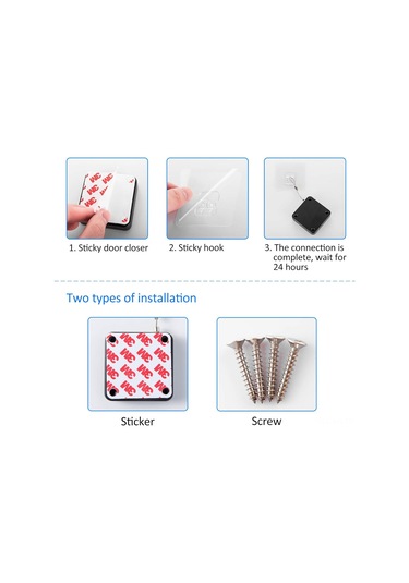 Vkemall Ev Giriş Kapısı Otomatik Kapanıcı, Çekme Tel Ve Yaya İle, Delme Gerekli Yaylı Kapama Aleti, 2 Adet Set