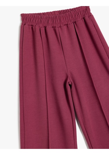 Koton Bol Paça Pantolon Beli Lastikli Viskon Karışımlı Pembe 5wkg40147ak Gül