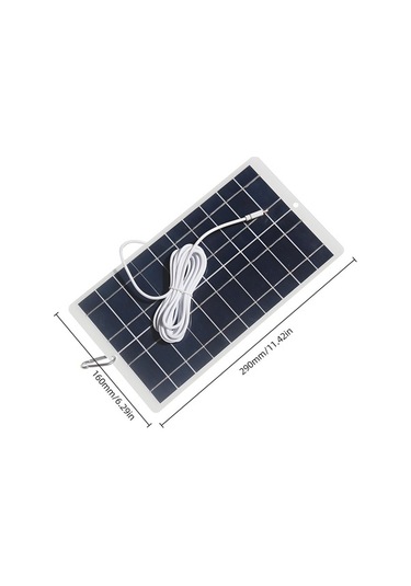 Pazly Yüksek Verimli Monokristal 8w Güneş Paneli - Ipx6 Su Geçirmez, Taşınabilir, Type-c, 290x160mm