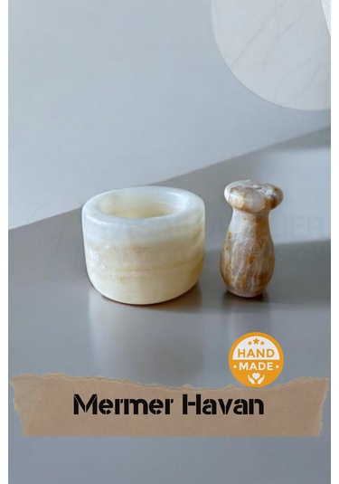 El Yapımı Mermer Havan 7 X 5 Cm