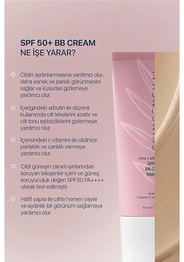Skin Sensual Bb Krem Light 50 Spf Uva/uvb Pa++++ Leke Oluşumunu Önlemeye Yardımcı, Aydınlık Ve Canlılık