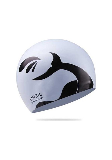 Ganzhoushop Yüzme Yunus Versiyon Ve Silikon Kadın İçin Gümüş Erkek Desenli Büyütülmüş Bonesi Bw Gümüş