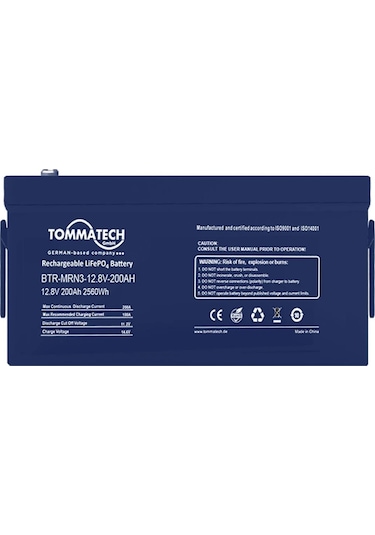 Tommatech Marine 25.6 V 100 Ah Lifepo4 Abs+pc Kasa Lityum Batarya