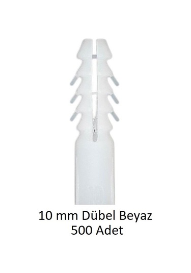 Dübel, 10 mm Plastik Beyaz Dübel 500 adet