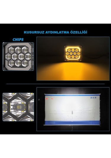 Off Road 4 İnç Led Aydınlatma Kaput Üstü Led Tampon Gündüz Led Ve Sis Farı Projektör Lambası Seti