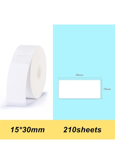 Moveevo Beyaz Isı Sensitive Etiket Kağıdı 15x30mm - 210 Adet, Suya Dayanıklı, Yeniden Yapıştırıcı, Mürekkepsiz Yazdırma, Ev/ofis/market Kullanıma Uygun 1 Rulo