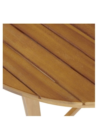Yarı Katlanır Masa 70 Cm Bahçe Masası Balkon Masası Kahverengi