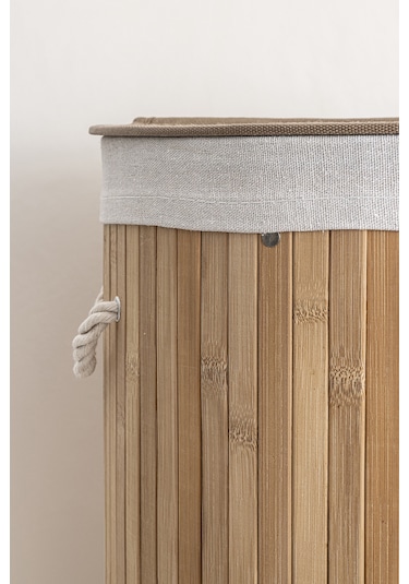 Koza Home Meander Yuvarlak Bambu Çamaşır Sepeti 35x61 55lt 5113 439726 Diğer
