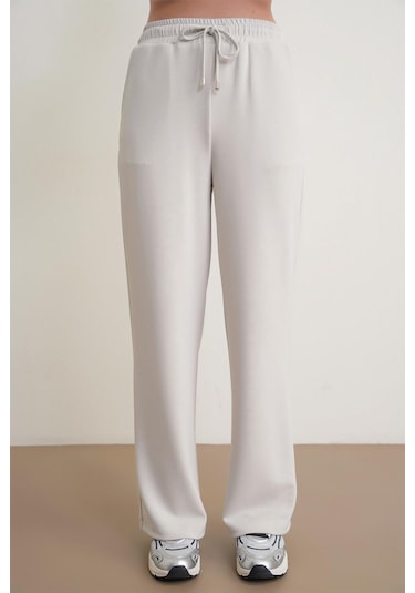 4785 Kadın Premium Modal Palazzo Dökümlü Bol Paça Pantolon Gri Gri