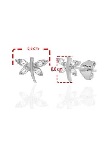 Minimal Yusufçuk Böceği Küpe Silver-2352