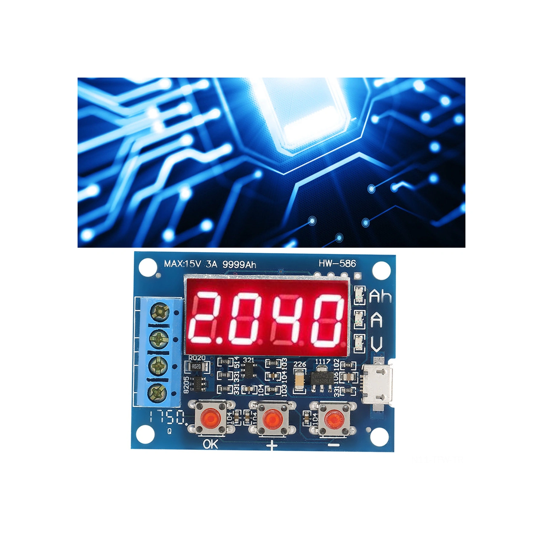 Tenfowee 1.2-12v Pil Kapasite Test Cihazı, Dış Yüklü Deşarj Tipi, 18650 Ve Diğerleri İçin Gerilim-akım Ölçümü Ana Kart + 2 Adet 5w7.5r Direnc