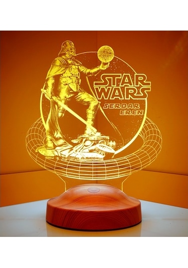 3D Star Wars Darth Vader Kişiye Özel Hediye 3D Led Lamba