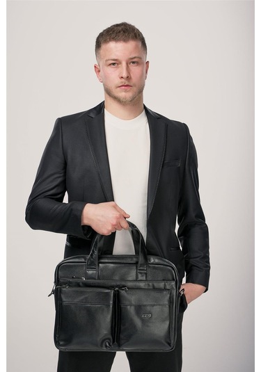Ççs 71472 Hakiki Deri Evrak Çantası Siyah