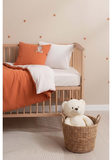 Cuddly Nakışlı %100 Pamuklu Bebek Nevresim Takımı Çok Renkli
