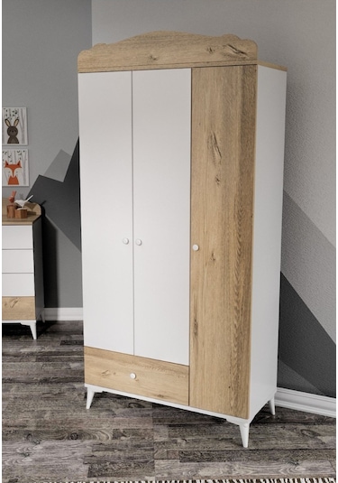 Baby Darling Sansa 3 Kapaklı Dolap Meşe Meşe