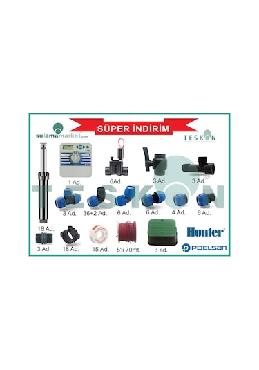 Hunter Otomatik Sulama Sistemi Malzemesi 200mt2 Bahçe Paketi
