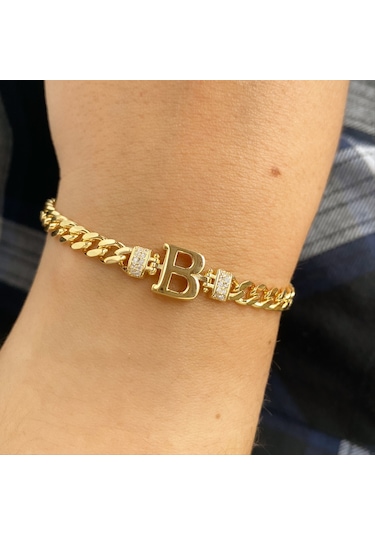 Simurg Jewellery Gümüş B Harfli Bileklik