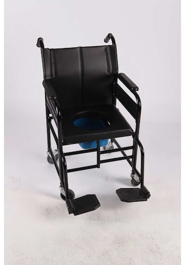 Katlanabilir Tekerlekli Hasta Tuvaleti Klozeti Araba