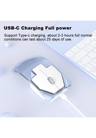 Dizüstü Oyun Faresi İçin Kablosuz Sessiz Şarj Fareleri Üç Modlu Kablosuz Bağlantı Bt5.0 Dpı 1600 Diğer