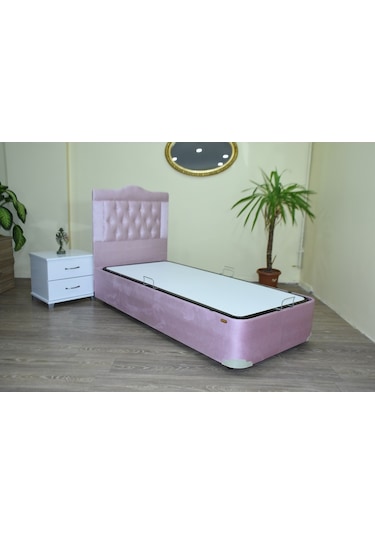 Bengimobilya Baza-Başlık Tay Tüy Pembe Silinir Model Kapitone Deri Başlık Meta