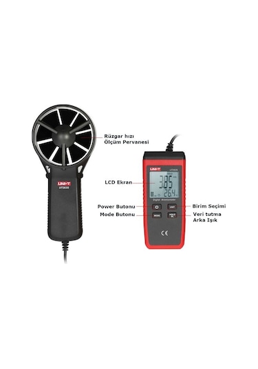 Ut363S Mini Rüzgar Hızı Ölçer Anemometre