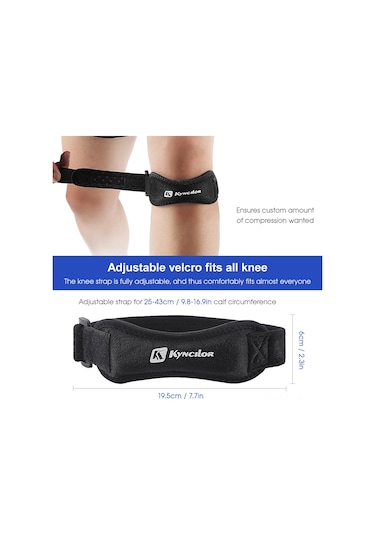 Padalink Mavi Spor Patella Koruması - Nylon+eva Materyal, Nemlendirici, Şok Emici, Tüm Bedenler İçin Koşu Ve Egzersizlerde Knee Strap Mavi