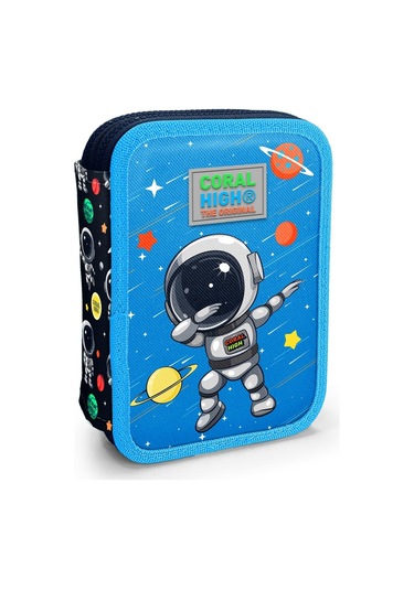 Coral High İki Katlı Düzenleyici Kalem Kutusu - Mavi Astronot, Erkek Çocuk, Mavi Astronot MAvi