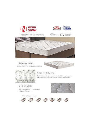 Bebek Yatağı Yarı Ortopedik 60 x 170 Cm Niron Mezzo Yatak