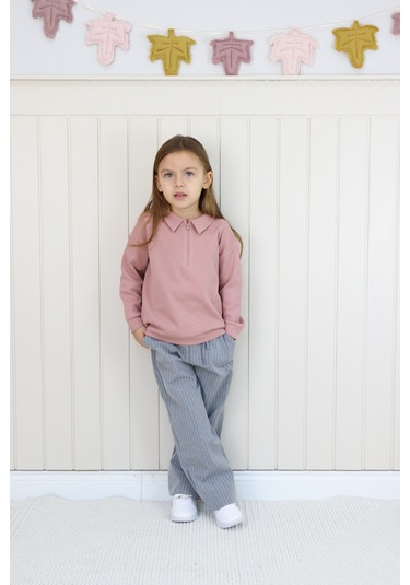 Miababy Gri Çizgili Pantolon 6119