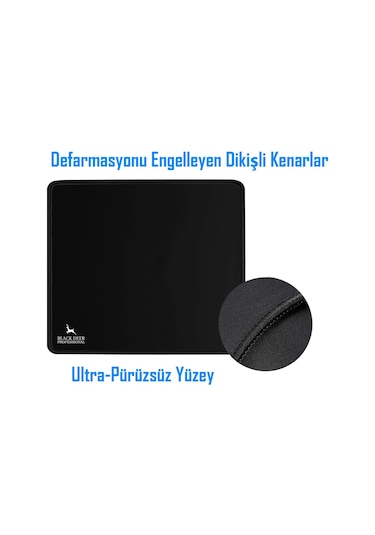 BLACK DEER Professional Siyah Orta Boy Gaming Mouse Pad 35x28 Cm