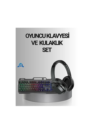 Işıklı Oyuncu Klavye Mouse Ve Bluetooth Kulaklık Seti Türkçe Q Usb