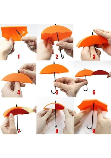 Anahtarlık Anahtar Askısı Duvar Anahtarı 6 Parça Renkli Şemsiye Duvar Askısı Duvar Anahtarlığı Anahtar Düzenleyici Hk Çok Renkli